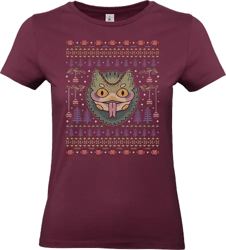 Pukei Pukei Ugly Sweater - monster, hunting, gamer, gaming, video games, iceborne, wyvern, felyne, pickle, hunter, christmas, ugly christmas sweater, xmas - Standard T-Shirt (Frauen)