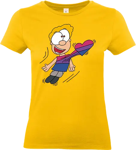 Herzschlag Bisexuell - comic, comics, comic style, comic stil, bisexuell, bi, lgbt, lgbtq, lgbtqia+, queer, liebe - Standard T-Shirt (Frauen)