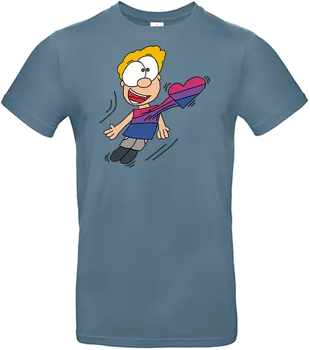 Herzschlag Bisexuell - comic, comics, comic style, comic stil, bisexuell, bi, lgbt, lgbtq, lgbtqia+, queer, liebe - Standard T-Shirt