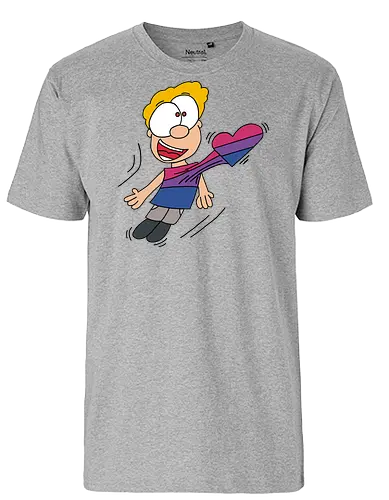 Herzschlag Bisexuell - comic, comics, comic style, comic stil, bisexuell, bi, lgbt, lgbtq, lgbtqia+, queer, liebe - Fairtrade T-Shirt