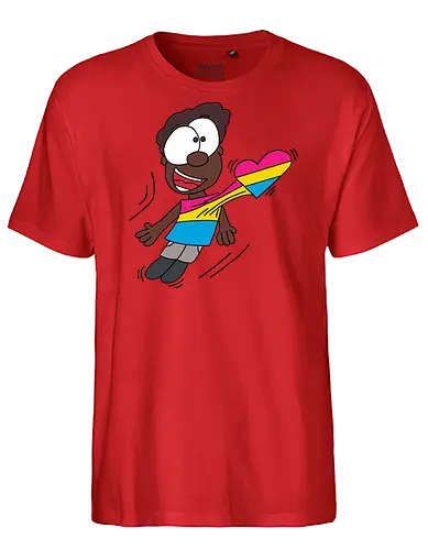 Herzschlag Pansexuell - comic, comics, comic style, comic stil, pansexuell, pan, lgbt, lgbtq, lgbtqia+, queer, liebe - Fairtrade T-Shirt