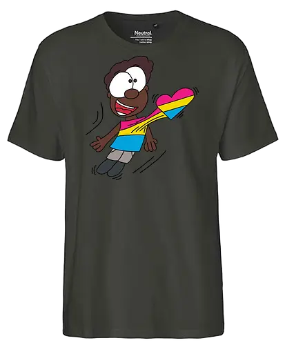 Herzschlag Pansexuell - comic, comics, comic style, comic stil, pansexuell, pan, lgbt, lgbtq, lgbtqia+, queer, liebe - Fairtrade T-Shirt