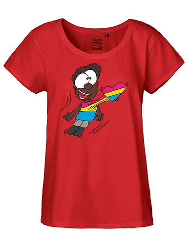 Herzschlag Pansexuell - comic, comics, comic style, comic stil, pansexuell, pan, lgbt, lgbtq, lgbtqia+, queer, liebe - Fairtrade Girl Shirt