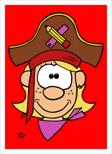 Schulpiratin (bunt)