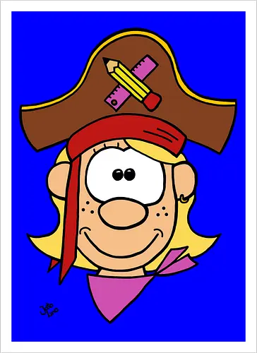 Schulpiratin (bunt)