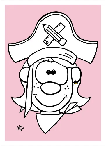 Schulpiratin (gold)