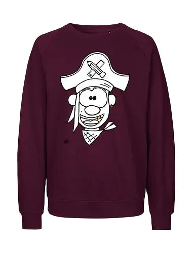 Schulpirat (gold) - Augen, Comic, Comic Style, Comic Stil, Zeichnung, pirat, piratin, kapitän, einschulung, schule, mathe - Fairtrade Sweatshirt