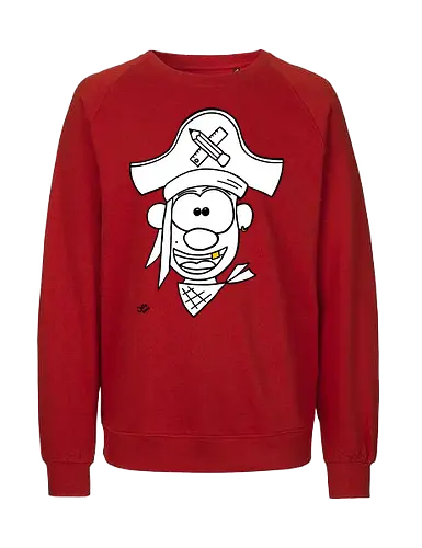 Schulpirat (gold) - Augen, Comic, Comic Style, Comic Stil, Zeichnung, pirat, piratin, kapitän, einschulung, schule, mathe - Fairtrade Sweatshirt