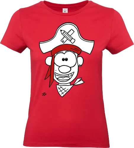 Schulpirat - Augen, Comic, Comic Style, Comic Stil, Zeichnung, pirat, piratin, kapitän, einschulung, schule, mathe - Standard T-Shirt (Frauen)