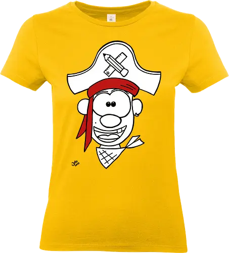Schulpirat - Augen, Comic, Comic Style, Comic Stil, Zeichnung, pirat, piratin, kapitän, einschulung, schule, mathe - Standard T-Shirt (Frauen)