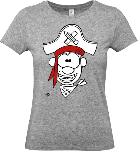 Schulpirat - Augen, Comic, Comic Style, Comic Stil, Zeichnung, pirat, piratin, kapitän, einschulung, schule, mathe - Standard T-Shirt (Frauen)