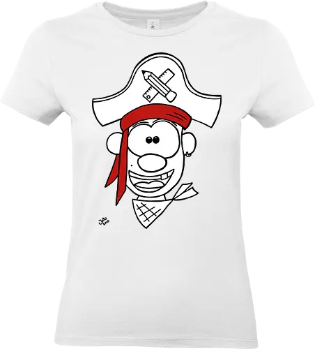 Schulpirat - Augen, Comic, Comic Style, Comic Stil, Zeichnung, pirat, piratin, kapitän, einschulung, schule, mathe - Standard T-Shirt (Frauen)