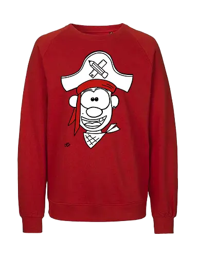 Schulpirat - Augen, Comic, Comic Style, Comic Stil, Zeichnung, pirat, piratin, kapitän, einschulung, schule, mathe - Fairtrade Sweatshirt