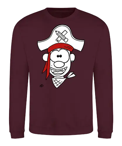 Schulpirat - Augen, Comic, Comic Style, Comic Stil, Zeichnung, pirat, piratin, kapitän, einschulung, schule, mathe - Sweatshirt