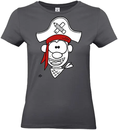Schulpirat - Augen, Comic, Comic Style, Comic Stil, Zeichnung, pirat, piratin, kapitän, einschulung, schule, mathe - Standard T-Shirt (Frauen)