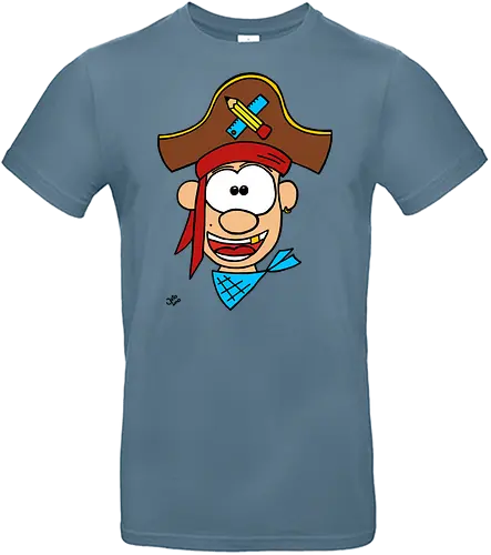 Schulpirat (bunt) - mathe, Augen, Comic, Comic Style, Comic Stil, Zeichnung, pirat, piratin, kapitän, einschulung, schule - Standard T-Shirt