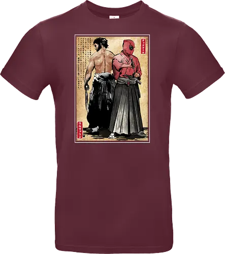 Mutant samurai and Red ronin woodblock