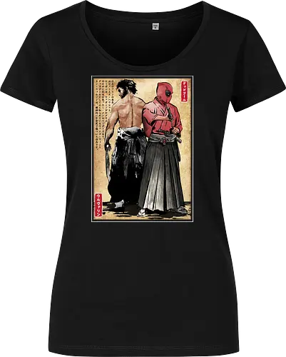 Mutant samurai and Red ronin woodblock