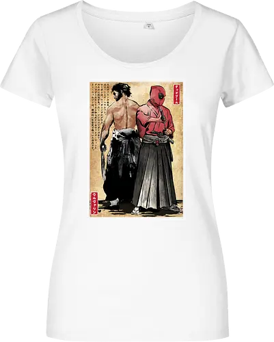 Mutant samurai and Red ronin woodblock