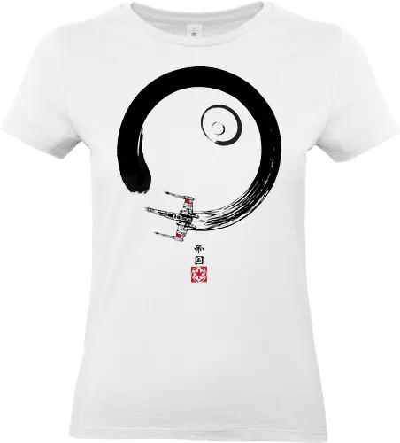 Red five enso - circle, falcon, galaxy, zen, millenium, movies, moon - Standard T-Shirt (Frauen)