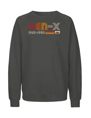 Retro Gen X - retro, gen x, millenials, cassette, 70s, 80s - Fairtrade Sweatshirt