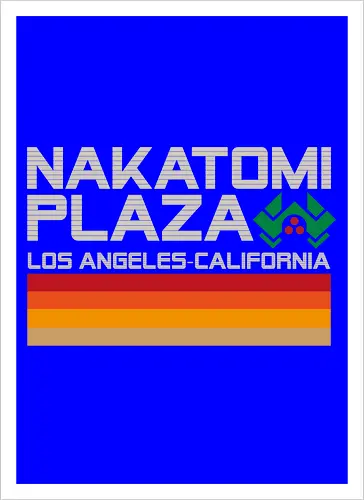 Retro plaza - retro, nakatomi plaza, bruce willis, die hard, action movies - Kunstdruck
