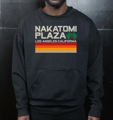 Retro plaza - retro, nakatomi plaza, bruce willis, die hard, action movies - Cropped Sweatshirt