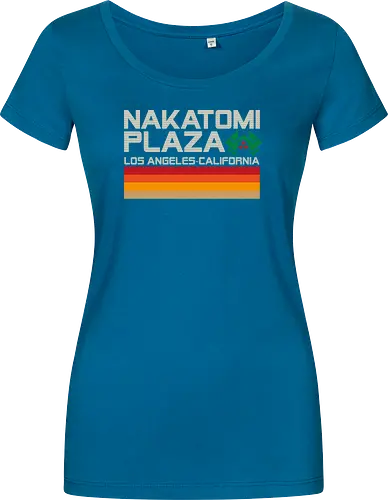 Retro plaza - retro, nakatomi plaza, bruce willis, die hard, action movies - Damen T-Shirt