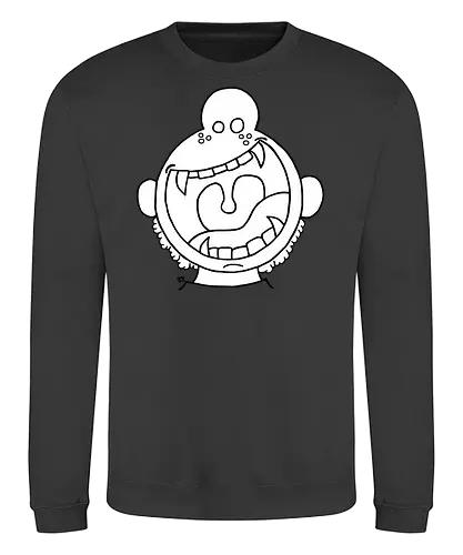 Fütter mich! (1) - comic, comics, comic style, füttern, comic stil, monster, halloween, kind, kinder, niedlich, mund, zähme, baby, lätzchen, hunger - Sweatshirt