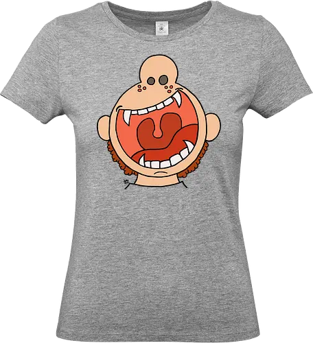 Fütter mich! (4) - comic, comics, comic style, comic stil, monster, halloween, kind, kinder, niedlich, mund, zähme, baby, lätzchen, hunger, füttern - Standard T-Shirt (Frauen)