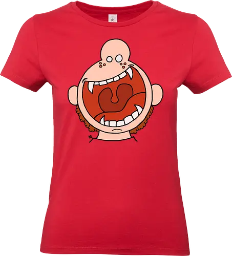 Fütter mich! (3) - comic, comics, comic style, comic stil, monster, halloween, kind, kinder, niedlich, mund, zähme, baby, lätzchen, hunger, füttern - Standard T-Shirt (Frauen)