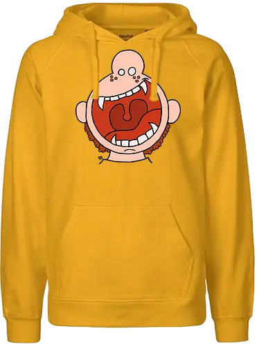 Fütter mich! (3) - comic, comics, comic style, comic stil, monster, halloween, kind, kinder, niedlich, mund, zähme, baby, lätzchen, hunger, füttern - Fairtrade Hoodie