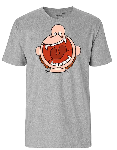Fütter mich! (3) - comic, comics, comic style, comic stil, monster, halloween, kind, kinder, niedlich, mund, zähme, baby, lätzchen, hunger, füttern - Fairtrade T-Shirt