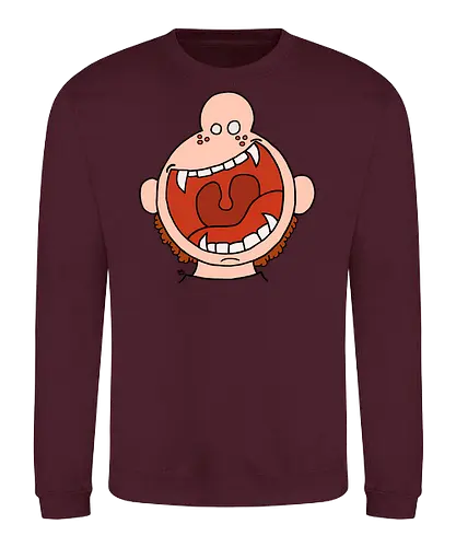 Fütter mich! (3) - comic, comics, comic style, comic stil, monster, halloween, kind, kinder, niedlich, mund, zähme, baby, lätzchen, hunger, füttern - Sweatshirt