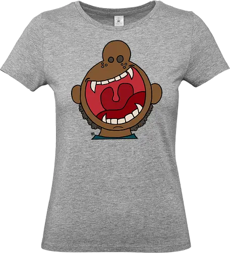 Fütter mich! (5) - comic, comics, comic style, comic stil, monster, halloween, kind, kinder, niedlich, mund, zähme, baby, lätzchen, füttern, hunger - Standard T-Shirt (Frauen)