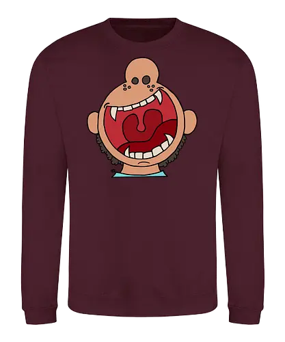 Fütter mich! (6) - comic, comics, comic style, comic stil, monster, halloween, kind, kinder, niedlich, mund, zähme, baby, lätzchen, hunger, füttern - Sweatshirt