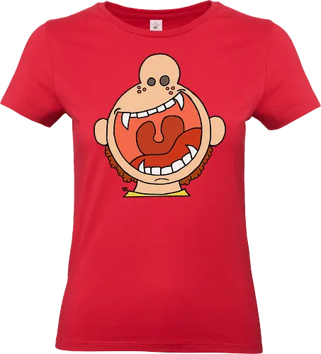 Fütter mich! (8) - comic, comics, comic style, comic stil, monster, halloween, kind, kinder, niedlich, mund, zähme, baby, lätzchen, hunger, füttern - Standard T-Shirt (Frauen)