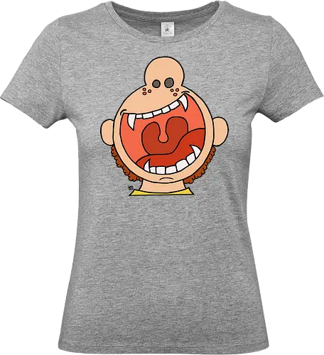 Fütter mich! (8) - comic, comics, comic style, comic stil, monster, halloween, kind, kinder, niedlich, mund, zähme, baby, lätzchen, hunger, füttern - Standard T-Shirt (Frauen)