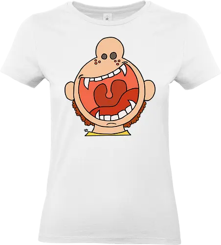 Fütter mich! (8) - comic, comics, comic style, comic stil, monster, halloween, kind, kinder, niedlich, mund, zähme, baby, lätzchen, hunger, füttern - Standard T-Shirt (Frauen)