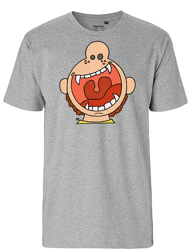 Fütter mich! (8) - comic, comics, comic style, comic stil, monster, halloween, kind, kinder, niedlich, mund, zähme, baby, lätzchen, hunger, füttern - Fairtrade T-Shirt