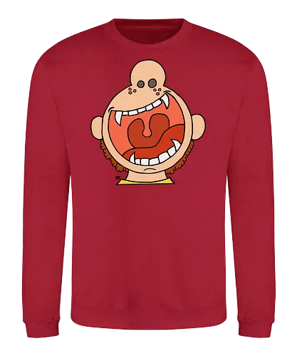 Fütter mich! (8) - comic, comics, comic style, comic stil, monster, halloween, kind, kinder, niedlich, mund, zähme, baby, lätzchen, hunger, füttern - Sweatshirt