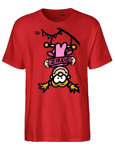 Hochseil (bunt) - comic, comics, comic style, comic stil, monster, halloween, zirkus, manege, unterhaltung, akrobat, kind, kinder, clown - Fairtrade T-Shirt