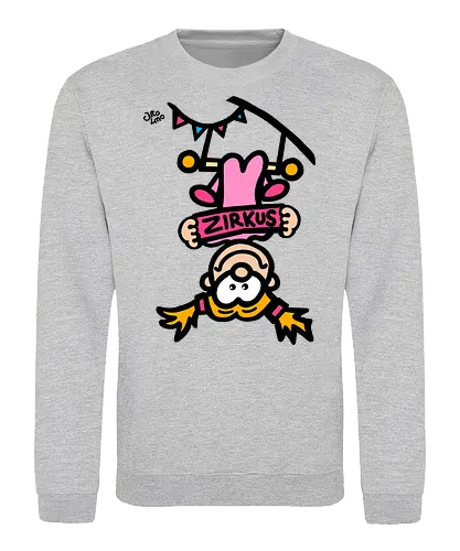 Hochseil (bunt) - comic, comics, comic style, comic stil, monster, halloween, zirkus, manege, unterhaltung, akrobat, kind, kinder, clown - Sweatshirt