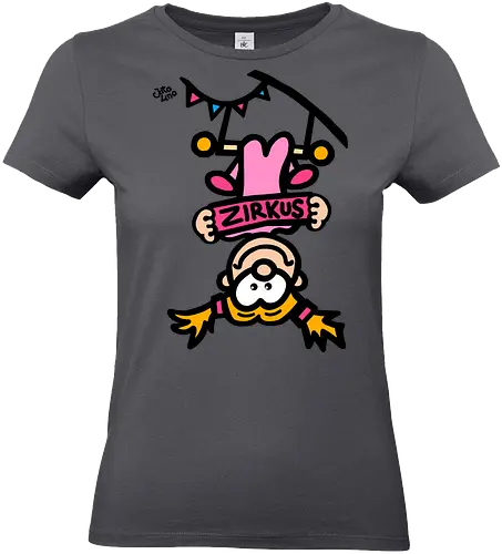 Hochseil (bunt) - comic, comics, comic style, comic stil, monster, halloween, zirkus, manege, unterhaltung, akrobat, kind, kinder, clown - Standard T-Shirt (Frauen)