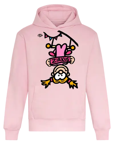 Hochseil (bunt) - comic, comics, comic style, comic stil, monster, halloween, zirkus, manege, unterhaltung, akrobat, kind, kinder, clown - Heavyweight Hoodie
