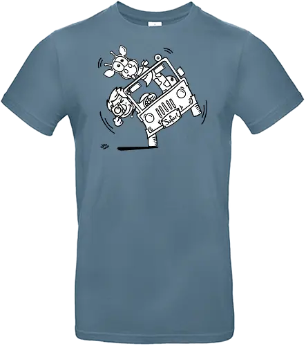 Safari! - Augen, Comic, Comic Style, Comic Stil, Zeichnung, safari, jeep, giraffe, foto, fotograf, kamera, influencer, wildnis, wald, tiere, natur - Standard T-Shirt
