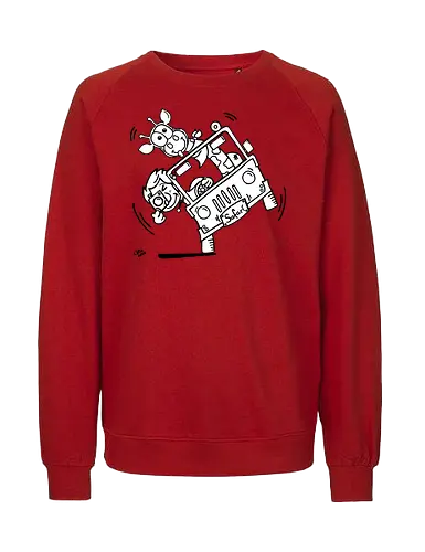 Safari! - Augen, Comic, Comic Style, Comic Stil, Zeichnung, safari, jeep, giraffe, foto, fotograf, kamera, influencer, wildnis, wald, tiere, natur - Fairtrade Sweatshirt