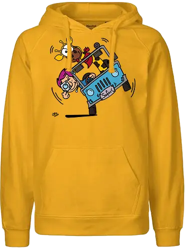 Safari! (bunt 2) - Augen, Comic, Comic Style, Comic Stil, Zeichnung, safari, jeep, giraffe, foto, fotograf, kamera, influencer, wildnis, wald, tiere, natur - Fairtrade Hoodie