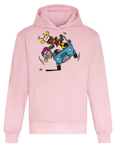 Safari! (bunt 2) - Augen, Comic, Comic Style, Comic Stil, Zeichnung, safari, jeep, giraffe, foto, fotograf, kamera, influencer, wildnis, wald, tiere, natur - Heavyweight Hoodie