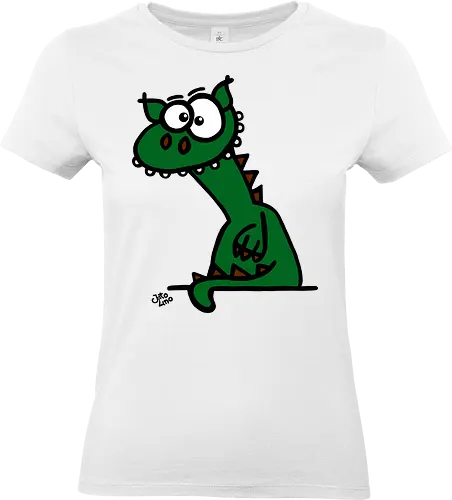 Drache (grün) - Comic, Comic Style, Comic Stil, Zeichnung, comics, zauberei, zauberer, hexe, drache, besen, hexen, hexerei, magie, zauberkraft, drachen, niedlich - Standard T-Shirt (Frauen)